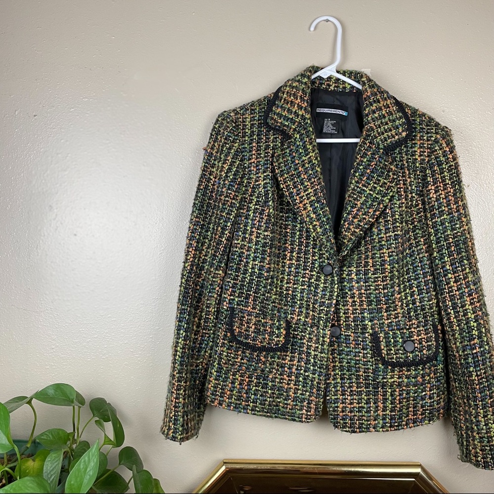 Multi-color tweed blazer